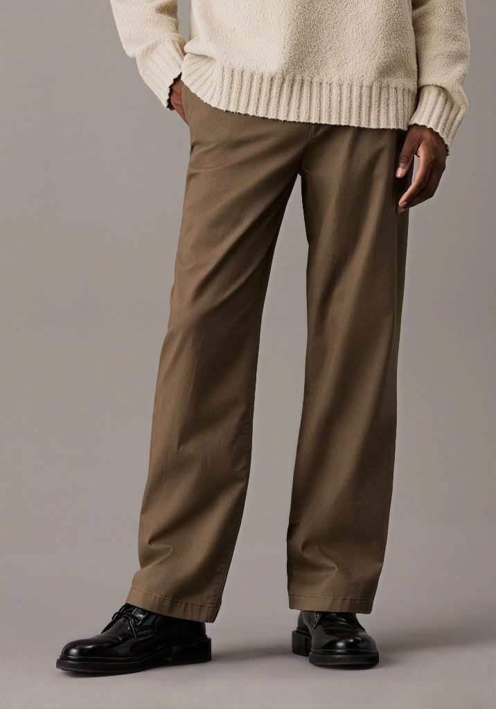 Olive cotton chinos